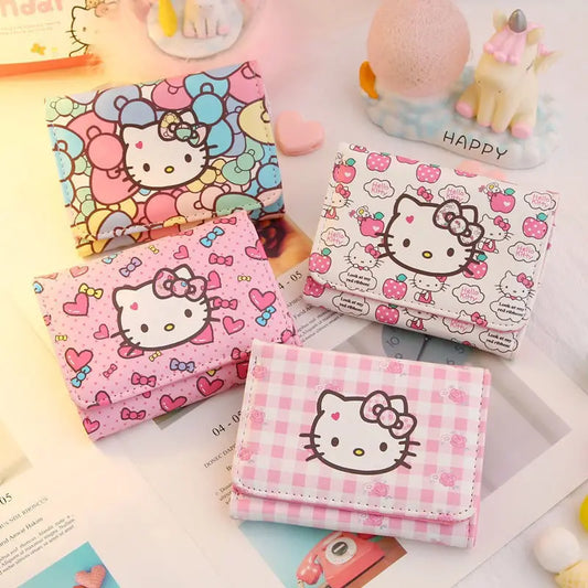 Adorable Hello Kitty Folding Wallet - Cute Coin Purse for Girls and Women