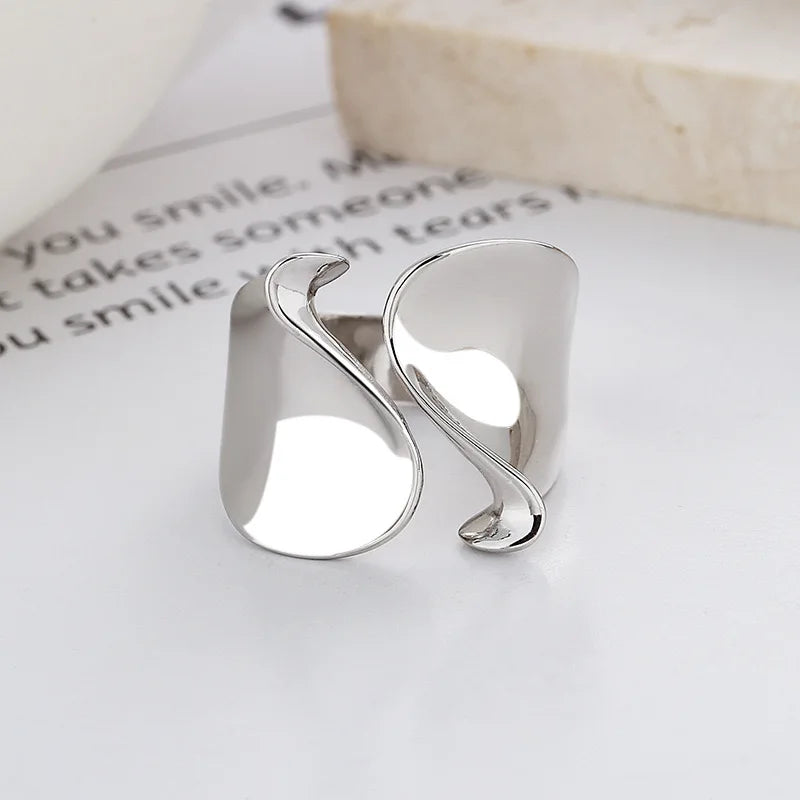 Elegant Minimalist Sterling Silver Ring - Handmade Open Design for Women