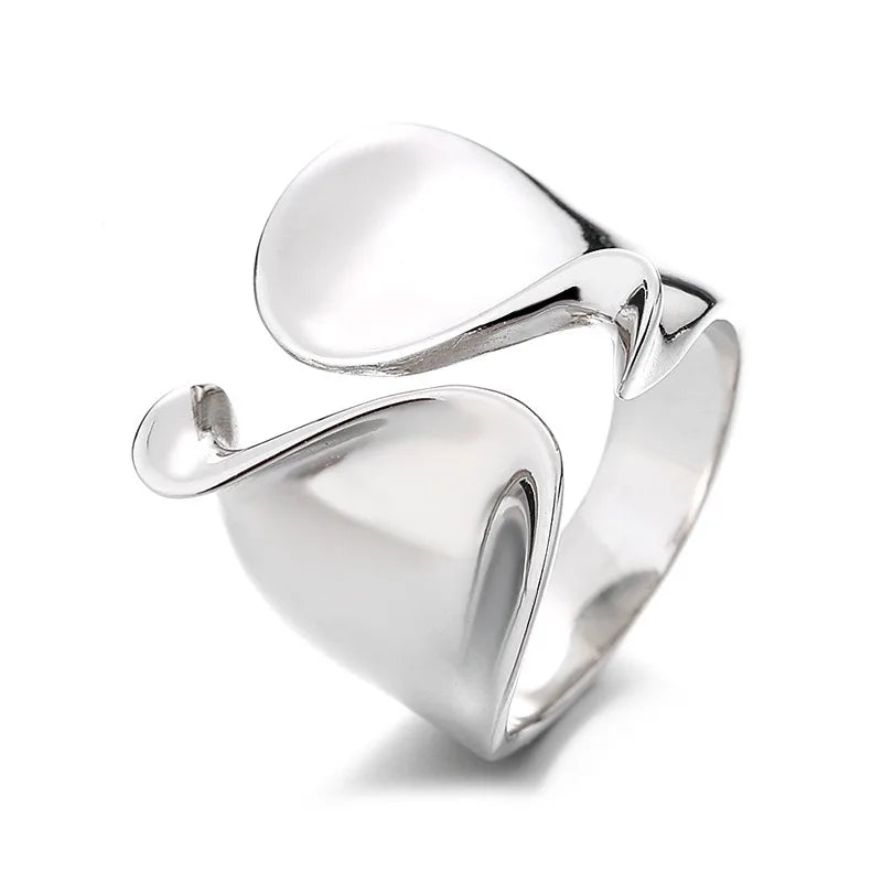 Elegant Minimalist Sterling Silver Ring - Handmade Open Design for Women