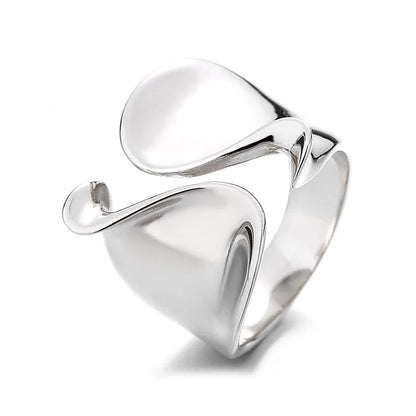 Elegant Minimalist Sterling Silver Ring - Handmade Open Design for Women