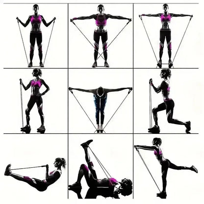 Ultimate 11-Piece Resistance Band Set - Versatile Fitness Training Kit with Handles, Door Anchor, and Carry Bag