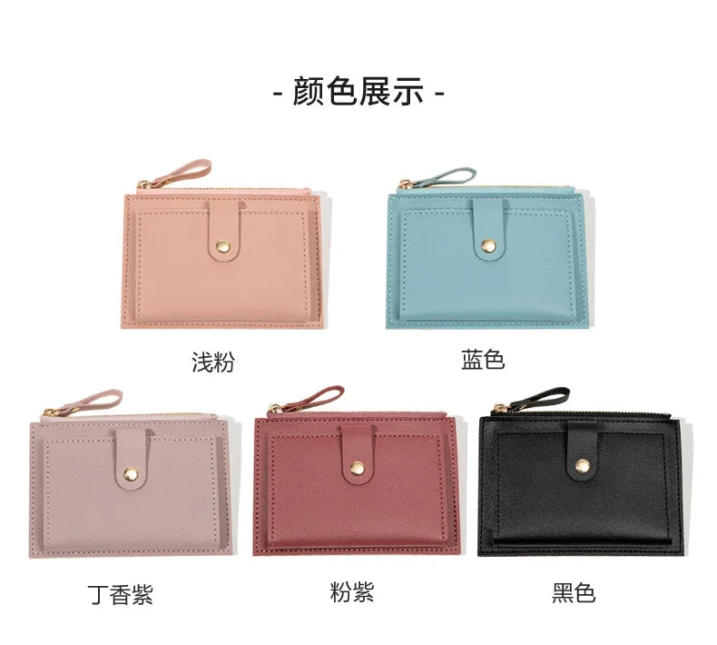 Sleek Minimalist Women's Wallet - Ultra Thin PU Leather Card Holder