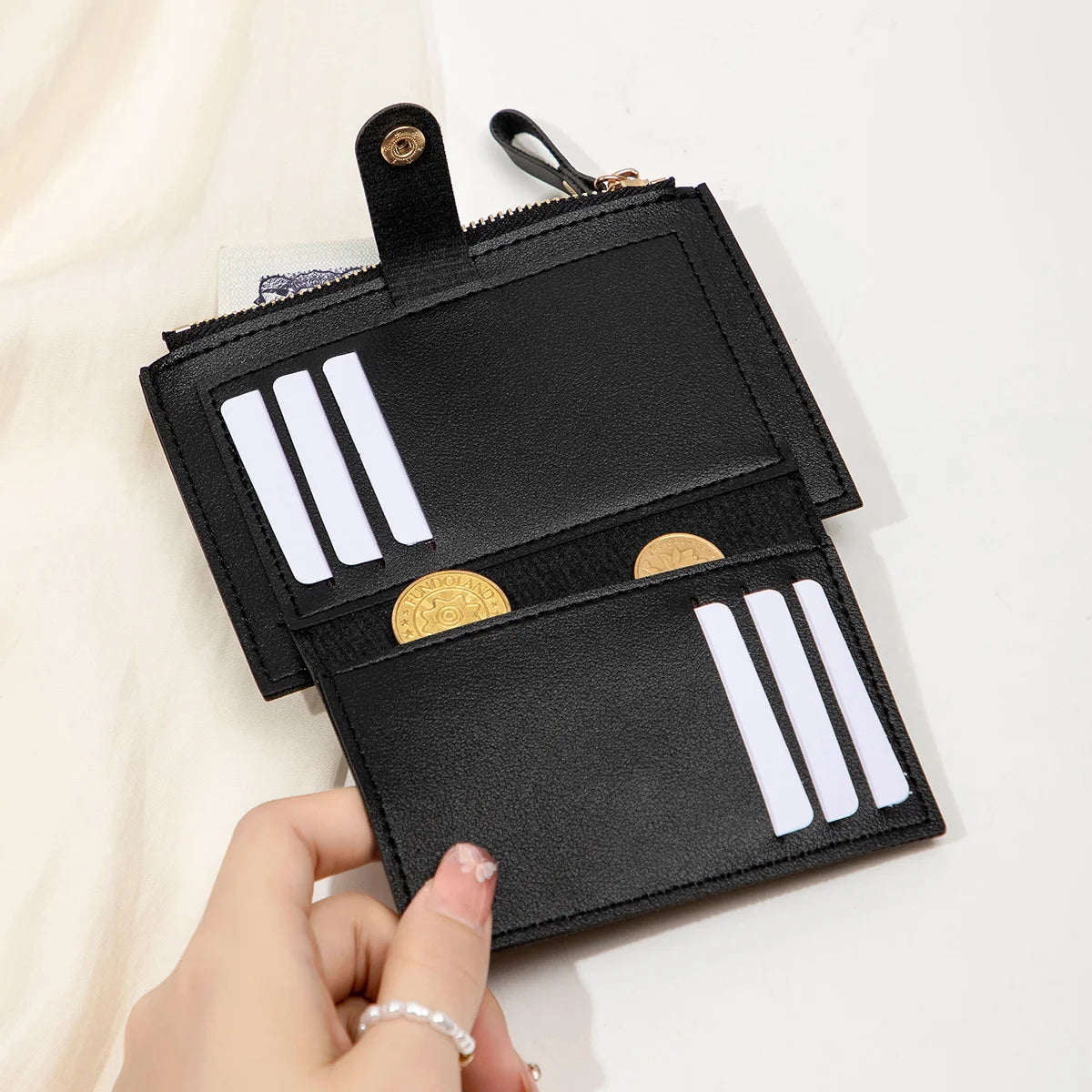 Sleek Minimalist Women's Wallet - Ultra Thin PU Leather Card Holder