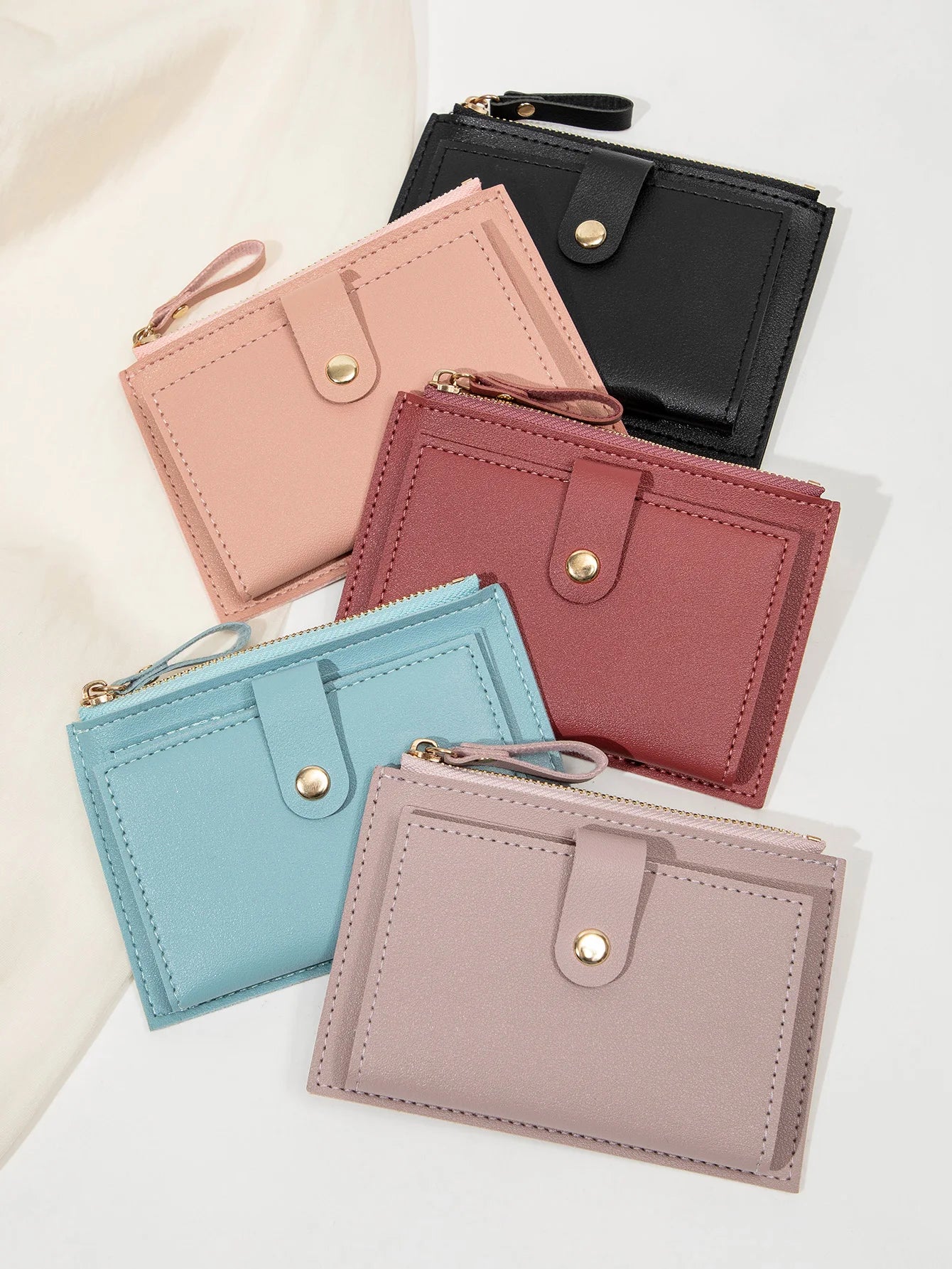 Sleek Minimalist Women's Wallet - Ultra Thin PU Leather Card Holder