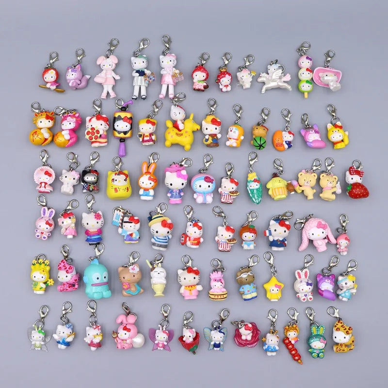Cute Kawaii Hello Kitty Charm Set - 40 Adorable Accessories for Bags & Keys