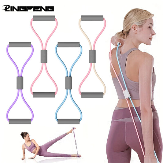 Versatile Yoga 8-Shape Resistance Bands - Elastic Chest Expander for Total Body Workouts"