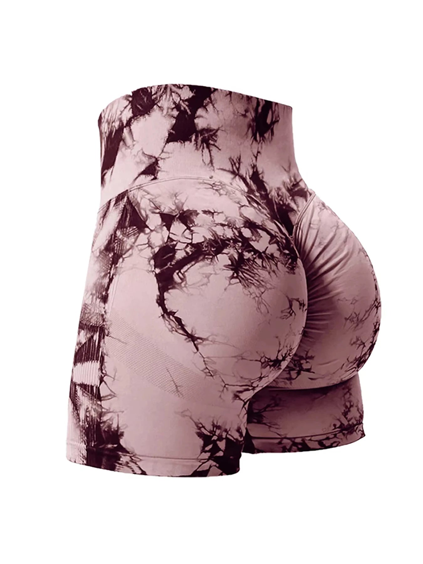 High-Waisted Tie-Dye Gym Shorts - Butt Lift & Comfort Stretch for Women