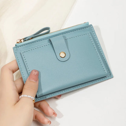 Sleek Minimalist Women's Wallet - Ultra Thin PU Leather Card Holder