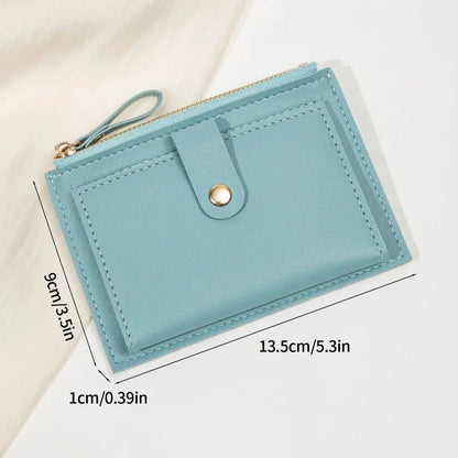 Sleek Minimalist Women's Wallet - Ultra Thin PU Leather Card Holder