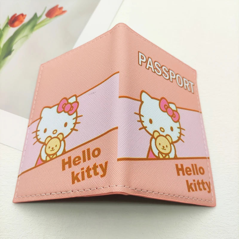 Hello Kitty Passport Holder - Cute PU Leather Organizer for Travel Essentials