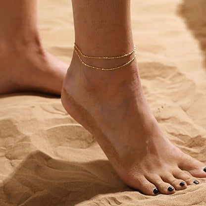 Sparkling Ribbon Tassel Anklet - Elegant Cubic Zirconia Jewelry for Women