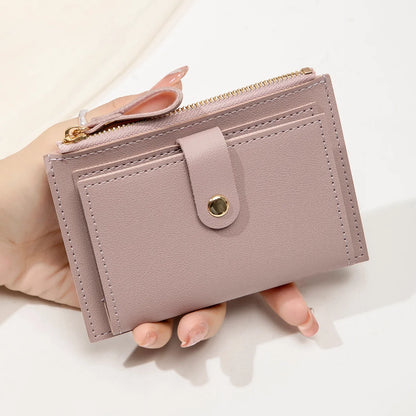 Sleek Minimalist Women's Wallet - Ultra Thin PU Leather Card Holder