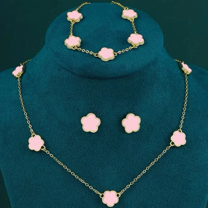 Five-petal Clover three-piece Jewelry Set