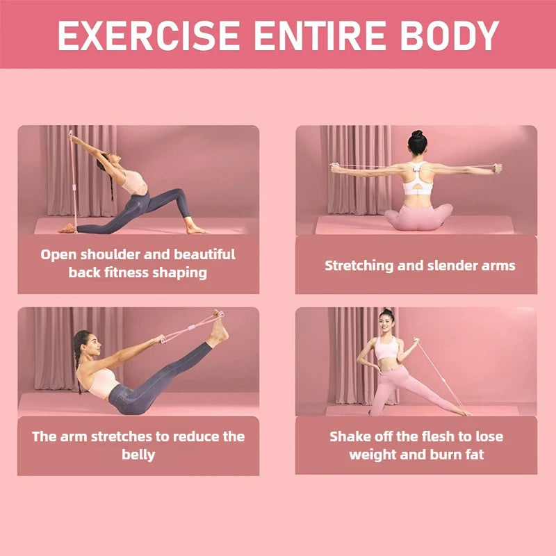 Versatile Yoga 8-Shape Resistance Bands - Elastic Chest Expander for Total Body Workouts"