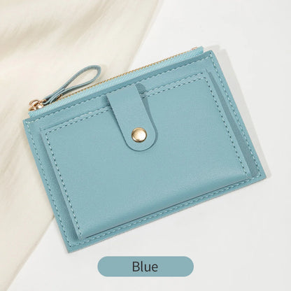 Sleek Minimalist Women's Wallet - Ultra Thin PU Leather Card Holder