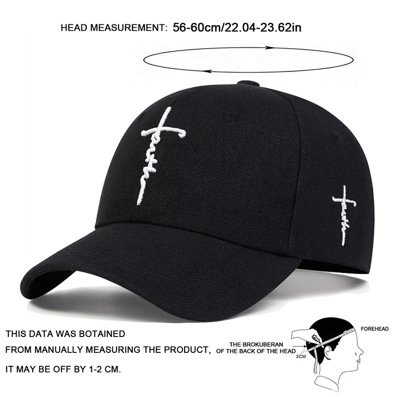 Faith Embroidery Baseball Cap - Unisex Adjustable Sun Hat
