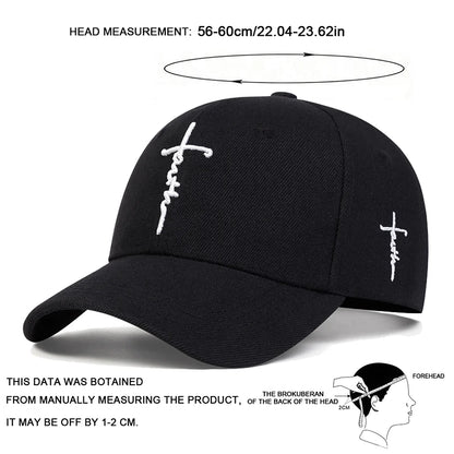 Faith Embroidery Baseball Cap - Unisex Adjustable Sun Hat