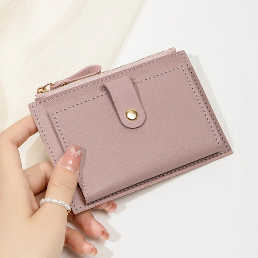 Sleek Minimalist Women's Wallet - Ultra Thin PU Leather Card Holder