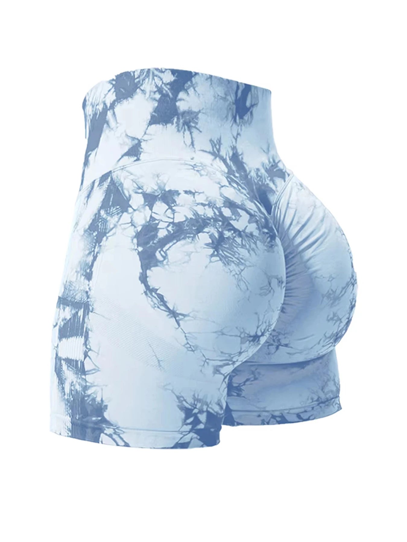 High-Waisted Tie-Dye Gym Shorts - Butt Lift & Comfort Stretch for Women