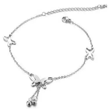 Trendy Butterfly Pendant Anklet - Elegant Summer Beach Leg Chain