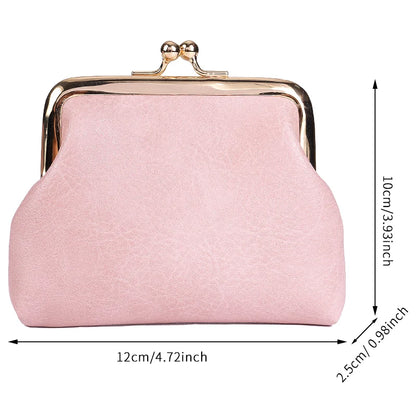 Retro Style Snap Coin Purse - Candy Colored Change Holder for Women